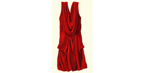 Digital painting of a red dress.